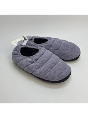 Simons Corduroy Mule Slippers Quilted Puffer Lila Purple Wom Sz 38/39 Cozy Camp